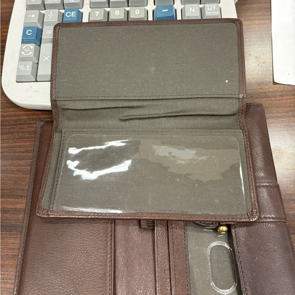 Fossil Brown Leather Wallet and Checkbook Holder
